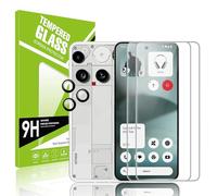 Effcotuo 2 Pezzi Pellicola per Nothing Phone 3 Vetro Temperato 2 Pezzi Pellicola Fotocamera Durezza 9H Senza Bolle AntiGraffio Protettiva