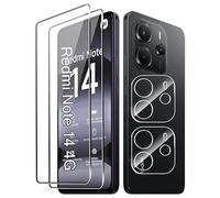 Effcotuo 2 Pezzi Pellicola per Xiaomi Redmi Note 14 4G (Non per Redmi Note 14 5G) Vetro Temperato 2 Pezzi Pellicola Fotocamera Durezza 9H Senza Bolle AntiGraffio Protettiva