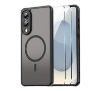 Effcotuo Cover Magnetica per Xiaomi Mi 15T Pro 5G Custodia con MagSafe con Pellicola Protettiva Vetro Temperato, Silicone Morbido + Acrilico Ghiacciato Coque, Traslucida Posteriore Case - Nero