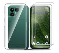 Effcotuo Custodia per Fairphone 6 Cover con 2 Pellicola Protettiva Vetro Temperato Case Trasparente Protettiva in Silicone TPU Custodia