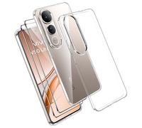 Effcotuo Custodia per VIVO V50 Lite 5G Cover con 2 Pellicola Protettiva Vetro Temperato Case Protettiva Ultra Sottile Trasparente Protettiva in Silicone TPU Custodia