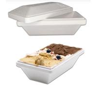 Effe2cart Contenitore Vaschetta Gelato in polistirolo con Coperchio 1000cc- Conf. 50 pz