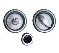 EFFEBIQUATTRO Maniglia Tonda per Porta Scorrevole a Scomparsa con nottolino su Frontale Spessore Porta 40-48 mm