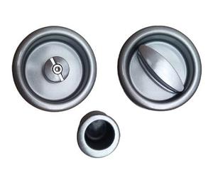 EFFEBIQUATTRO Maniglia Tonda per Porta Scorrevole a Scomparsa con nottolino su Frontale Spessore Porta 40-48 mm