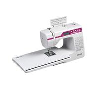 EFFECI 2600 A - Macchina per cucire elettronica con tavolo di lavoro estensibile incluso, asola in una fase, occhiello, attaccabottoni, 100 caratteri alfabeto e 100 punti