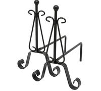 EffeDecor Alari per Camino a Legna in Acciaio Verniciato Nero 40x35x36 cm Set 2 PZ Design Moderno Porta Legna Ideale per Ambienti Interni o Esterni