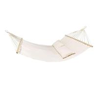 EffeDecor Amaca Doppia da Giardino Telo in Cotone con Bastoni di Sostegno in Legno e Cuscini in Dotazione 200x150 cm Ideale per Terrazzo,Balcone,Esterno,Campeggio,Patio