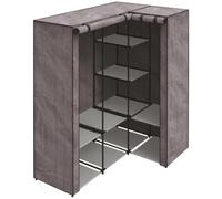 EffeDecor Armadio Guardaroba Pieghevole Salvaspazio in Acciaio e Tnt | Armadio Multiuso con Asta Portagrucce e Ripiani per Campeggio,Camera da Letto,Cameretta,Ripostiglio 131x88x46xH169cm