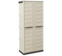 EffeDecor Armadio in Resina Basso Tuttopiani Portascope in Plastica Ante con Cerniere in Acciaio Fornito in Kit Ideale per Balcone,Garage,Interno o Esterno (Tuttopiani)