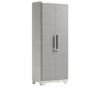 EffeDecor Armadio in Resina Basso Tuttopiani Portascope Porte Lucchettabili e Piedini Regolabili Beige Fornito in Kit Ideale per Balcone,Garage.Veranda,Interno o Esterno (Tutto Piani)