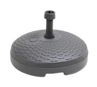EffeDecor - Base Per Ombrellone Da Giardino In Plastica Resistente Riempibile Rotonda con Finitura Rattan Adattatore Palo Per Terrazzo Balcone