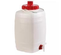 EffeDecor - Bidone per Alimenti Liquidi e Oli 5/10/15/20/25/50 Litri in Polietilene Atossico con Rubinetto,Coperchio e Manici Ideale per Uso Alimentare Comodo e Resistente (10 LT - Manico in ferro)