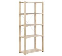 EffeDecor Scaffale in legno di Pino con Ripiani Design Moderno Multiuso Scaffalatura Carico Pesante Ideale per Magazzino,Casa,Bagno,Ufficio Negozi Fornito in kit Completo (76,5x38,5x174,5 cm)