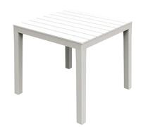 EffeDecor Tavolo in Resina Quadrato Doghe Effetto Legno Salvaspazio Resistente e Durevole Ideale per Giardino,Esterno,Interno,Balcone,Bar,Ristorante 78x78x72 cm (Bianco)