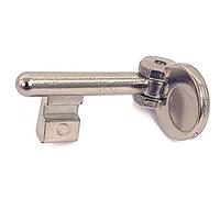 effedielle® Chiave AGB con testa pieghevole per porte scorrevoli per serrature AGB cifratura n. 07, finitura nichelata