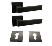 effedielle® Maniglia per Porta Completa Interno ed Esterno, con Molla di Ritorno, Disponibile in Diversi Modelli e Colori, viti di fissaggio comprese (Antracite, Quadrata foro cilindro)