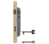 effedielle® Serratura patent grande AGB con frontale da mm.22 entrata mm.50 finitura ottone lucido.La classica serratura da infilare per porte interne ORIGINALE AGB