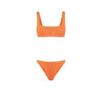 Effek Bikini Top con Slip Fisso Goffrato Arancione Fluo Donna TU
