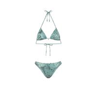 Effek Bikini Triangolo con Slip Americano Fisso Jersey Fantasia Verde Donna XS
