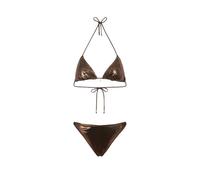 Effek Bikini Triangolo con Slip Americano Fisso Jersey Laminato Marrone Donna S