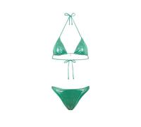 Effek Bikini Triangolo con Slip Americano Jersey Laminato Verde Donna M
