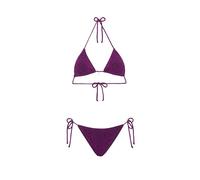 Effek Bikini Triangolo con Slip Regolabile Lurex Fucsia Donna M