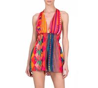 Effek Tuta Corta Fiorata Arancione Multicolore Donna M