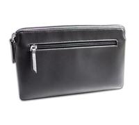 effektivo Borsa portadocumenti Portamonete in vera pelle nera con 2 scomparti con cerniera
