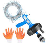 EffektWerk - Accessorio per Trapano per Sonda di Scarico con Sonda per Tubi da 7,6 m, Guanti e Borsa di Stoccaggio - Dispositivo Sturalavandini per Bagno, Lavandino Bagno/Cucina e Scarico Doccia