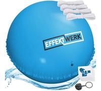 EffektWerk - Cuscino da Piscina per l’Inverno - Pallone Gonfiabile Gigante da 3m / Equalizzatore di Ghiaccio per Piscine Fuori Terra con Corda da 5m, Toppe e Tappo Valvola
