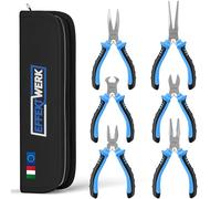 Effektwerk Set di mini pinze da 6 pezzi, per guardalinee, becchi lunghi, becchi ad ago, becchi piegati, taglio diagonale e tronchesi, kit di attrezzi per riparazioni elettroniche