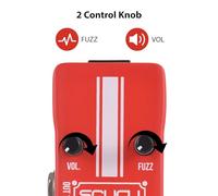 Effetti fuzz di chitarra Pedal Vol Fuzz versatile suono DC 9V Mini Electric Guitar Fuzz Effector con vero bypass Premium in lega di alluminio rosso 9,5 x 4 x 3 cm