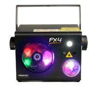 ALGAM LIGHTING - FX-4 - Proiettore 4-in-1 - Effetti Ruota Gobo LED, Magic Ball, Stroboscope, Laser Class 3B