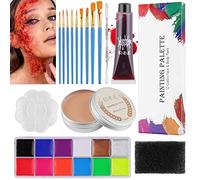 Effetti Speciali Di Halloween Makeup Set, EBANKU Cicatrice per Modellazione Delle Ferite Finte, Cera per Trucco con Gel di Sangue Finto per Creare Effetti Specail per Feste e Feste di Halloween