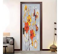 Effetto 3D Adesivi per Porte Autoadesivo 95x215 cm Pittura Ad Olio Artistica di Fiori Adesivo della Porta Impermeabili e Resistenti Facili da Applicare e Rimuovere Semplicità Carta Parati Creativa