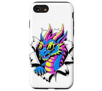 Effetto Carta Strappata Drago Occhiali da Sole Draghi Custodia per iPhone SE (2020) / 7/8