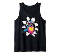 Effetto Carta Strappata Pinguino Occhiali da Sole Pinguini Canotta