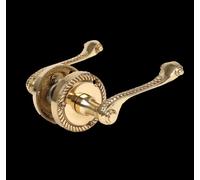 Effetto Corda Georgiano polished brass Rotondo Rosa Rotolo Leva Maniglia Set