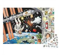 Effetto Domino della Stazione Spaziale Puzzle in Legno Impermeabile DIY Puzzles Da 1000 Pezzi Per Adulti Colorati Giochi Di Impegnativi