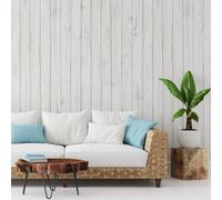 Effetto Legno Carta da Parati IN Assi Realistico Bianco Spesso 384x260cm