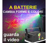 EFFETTO LUCE LASER MULTICOLORE cambia forme PORTATILE RICARICABILE A BATTERIE [EEK: A+]