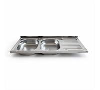 EffeZeta Lavello appoggio 50 series 120x50 cm 2 vasche SA127 destro