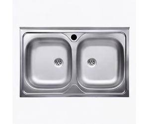 EffeZeta Lavello appoggio 80x50 50 series 2 vasche n214