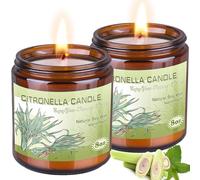 Efficace candela alla citronella per esterni in vetro, 150 ore, candele profumate per esterni, in cera di soia naturale e olio di limone, per giardino, campeggio, grigliate, decorazioni per feste