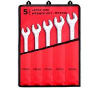 EFFICERE Set di 5 chiavi combinate metriche di grandi dimensioni, 23 mm, 24 mm, 27 mm, 30 mm, 32 mm, in acciaio al cromo vanadio, modello lungo, 12 punti, ideale per riparazioni di auto, camion,