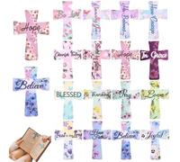 Efficiencty 12 Pezzi Segnalibri Magnetici a Croce Regali per Lo Studio Della Bibbia,Lettori,Insegnanti,Studenti,Sakesfor/exceptionm/victoriousact Segnalibro Magnetico Cristiano Clip(Flowers 16pcs)