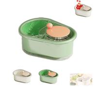 Efficient Rotary Fruit and Vegetable Wash with Brush, Portable Fruit Cleaner Bowl, Peach Washer Spinner Bowl, Fruits and Vegetable Washing Machine,for Households, Vegetables (Green)