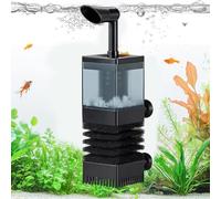 Efficient Waste Remover, Compact Aquarium Skimmer, 5x2 Inches Filter with Intake Grid, Authentic Cleaning Accessory, Silent Pump with Anti-Clog Design, Freshwater Tank Skimmer for Families