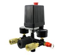 Efficiente 220 V/380 V 4 Porte Regolatore Duty Pompa del Compressore D'aria Interruttore di Controllo della Pressione Valvola Aria 0-180PSI Con Manometro(Us Type 220v)