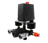 Efficiente 220 V/380 V 4 Porte Regolatore Duty Pompa del Compressore D'aria Interruttore di Controllo della Pressione Valvola di Controllo della Pompa di Aria 0-180PSI Con Manometro(Jp Type 380v)